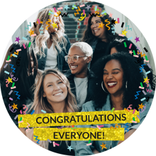 You did it sparkly gold glitter & coloured confetti photo upload Edible Cupcake Topper