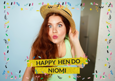 Hen do sparkly gold glitter & coloured confetti photo upload Sponge Cake Topper