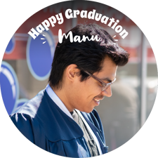 Graduation & exam theme white handwritten text photo upload Edible Cupcake Topper