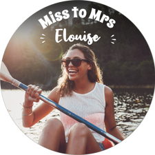 Hen do white handwritten text photo upload Edible Cupcake Topper