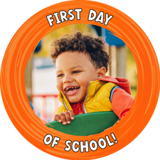 You did it orange swirl border photo upload Edible Cupcake Topper