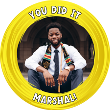 You did it yellow swirl border photo upload Edible Cupcake Topper