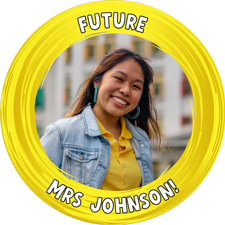 Hen do yellow swirl border photo upload Edible Cupcake Topper