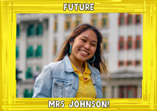 Hen do yellow swirl border photo upload Sponge Cake Topper