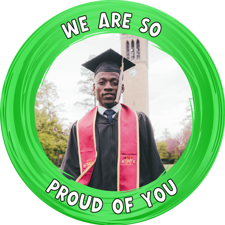 You did it green swirl border photo upload Edible Cupcake Topper