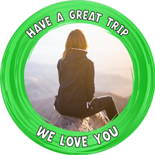 Good luck green swirl border photo upload Edible Cupcake Topper