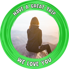 Good luck green swirl border photo upload Sponge Cake Topper