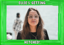 Hen do green swirl border photo upload Sponge Cake Topper