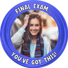 You did it dark blue swirl border photo upload Edible Cupcake Topper