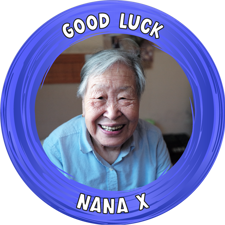 Good luck dark blue swirl border photo upload Edible Cupcake Topper