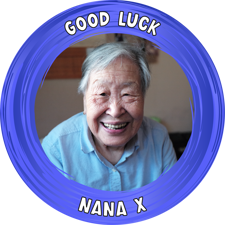 Good luck dark blue swirl border photo upload Sponge Cake Topper