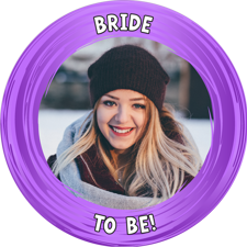 Hen do purple swirl border photo upload Edible Cupcake Topper