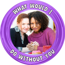Thank you purple swirl border photo upload Wafer Cupcake Topper