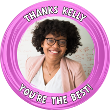 Thank you pink swirl border photo upload Wafer Cupcake Topper