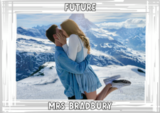 Hen do white swirl border photo upload Sponge Cake Topper