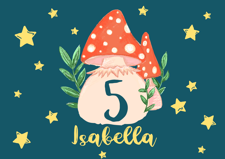 Birthday magical fairy toadstool for girls custom text Sponge Cake Topper