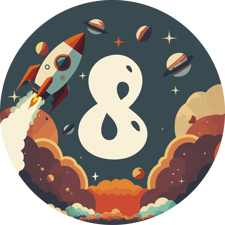 Birthday retro graphics space rockets and planets for boys custom text Sponge Cake Topper