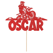 Speed motorbike motorcross racing birthday custom age Glitter Topper