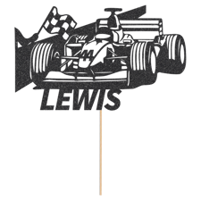 Custom age & name formula 1 racing car Glitter Topper